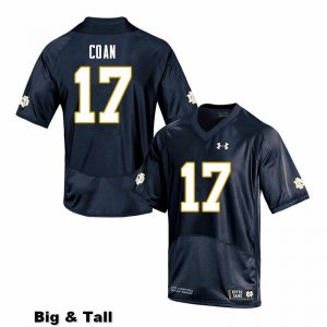 Notre Dame Fighting Irish Men's Jack Coan #17 Navy Under Armour Authentic Stitched Big & Tall College NCAA Football Jersey MVT3299UR